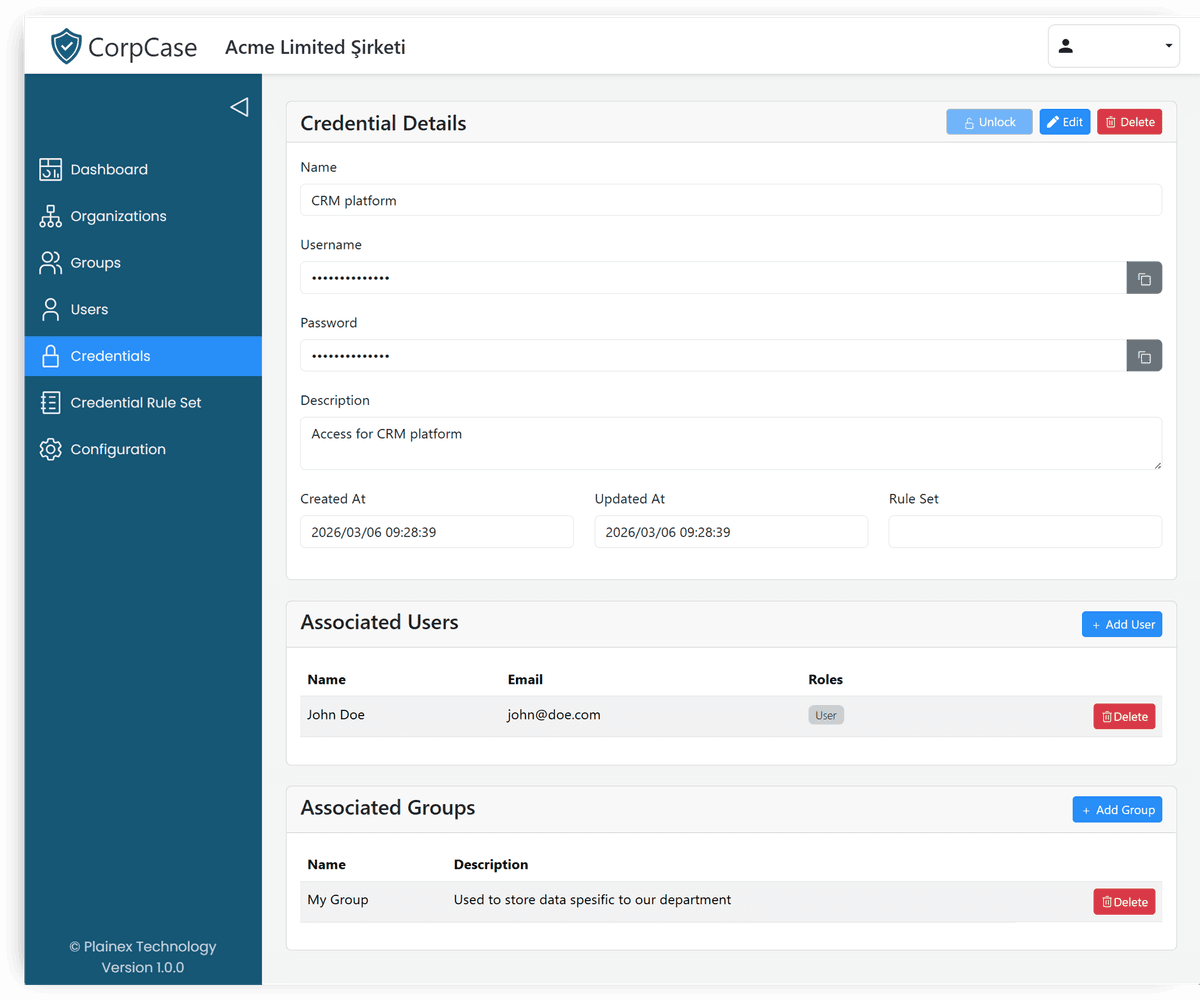CorpCase Secure Vault